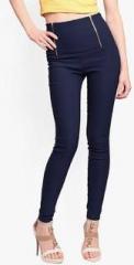 Miss Chase Blue Stretchable Long Fitted Jeggings