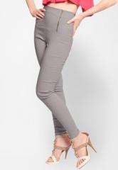 Miss Chase Grey Solid Jeggings women