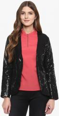 Miway Black Embellished Summer Jacket women