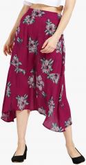 Miway Maroon Printed A Line Skirt women