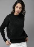 Moda Rapido Black Solid Pullover Women