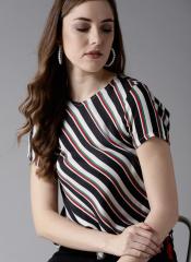 Moda Rapido Black Striped Regular Top women