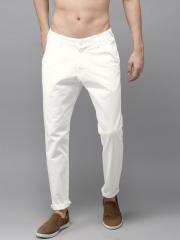 Moda Rapido Men White Slim Fit Solid Chinos