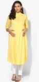 Momtobe Yellow Solid Maternity Tunic women