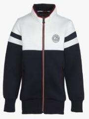 Monte Carlo Navy Blue Solid Sweat Jacket boys