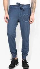 Monteil & Munero Navy Blue Solid Track Pant men