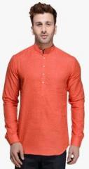 Monteil & Munero Orange Printed Kurta men