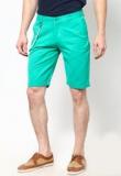 Monteil & Munero Solid Green Shorts Men