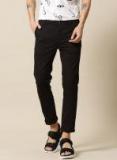 Mr Bowerbird Black Comfortable Slim Fit Solid Chinos Men