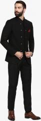 Mr Button Black Solid Suit men