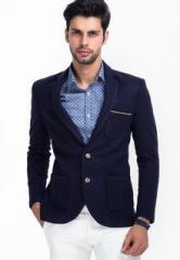 Mr Button Blue Wool Tweed Blazer men