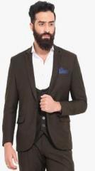 Mr Button Green Solid Blazer men