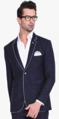 Mr Button Navy Blue Solid Blazer men