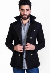 Mr Button Solid Black Blazer men