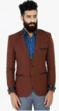 Mr Button Solid Brown Blazers men