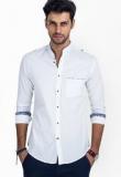 Mr Button Solid White Casual Shirt Men