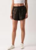 Ms Taken Brown Solid Regular Fit Regular Shorts Women