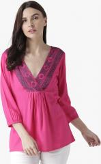 Msfq Fuchsia Printed Top women