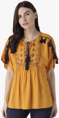 Msfq Yellow Printed Top women