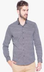 Mufti Black Printed Slim Fit Casual Shirt men