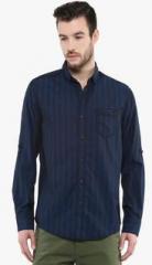 Mufti Blue Striped Casual Shirt men