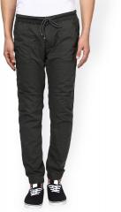 Mufti Men Grey Solid Regular Fit Cuffed Trousers