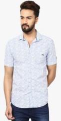 Mufti White Printed Casual Shirt men