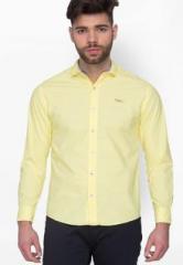 Mufti Yellow Slim Fit Casual Shirt men