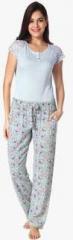 Mystere Paris Blue Printed Pyjama Set women