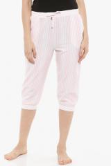 Mystere Paris Peach Striped Loungewear Capri women