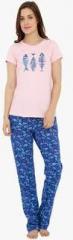 Mystere Paris Pink Printed Pyjama Set women