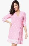 Mystere Paris Pink Printed Robe Women