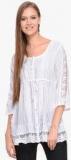 Mystree White Embroidered Tunic women