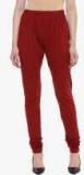 Nanni Maroon Solid Leggings Women