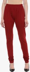 Nanni Maroon Solid Leggings women