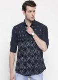 Nature Casuals Men Navy Blue Slim Fit Printed Casual Shirt