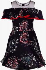 Naughty Ninos Black Printed Casual Dress girls