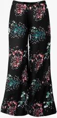 Naughty Ninos Black Printed Flared Regular Trouser girls