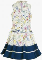 Naughty Ninos Cream Printed Party Dress girls