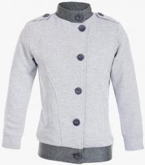 Naughty Ninos Grey Milange Sweat Jacket girls