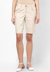 Nautica Beige Solid Shorts women