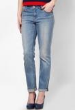 Nautica Light Blue Solid Jeans Women