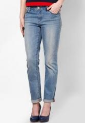 Nautica Light Blue Solid Jeans women