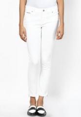 Nautica White Solid Jeans women