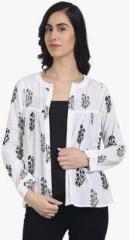 Nayo White Printed Shrug women