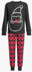 Next Black Check Santa Pyjamas Set boys