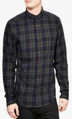 Next Black/Khaki Check Long Sleeve Shirt men