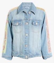 Next Blue Sequin Denim Jacket girls