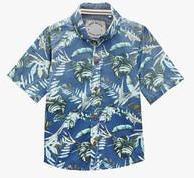 Next Blue Short Sleeve Palm Print Shirt boys