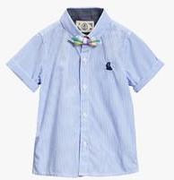 Next Blue Short Sleeve Shirt And Bow Tie Set boys